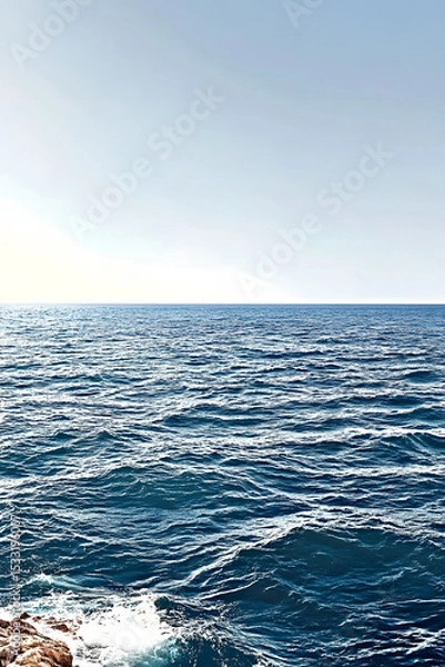 Obraz coastal landscape, serene photo backdrop vertical (generative AI)