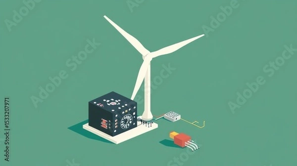 Fototapeta Wind turbine energy conversion system