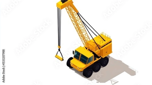 Fototapeta Heavy-duty mobile crane, top-down view