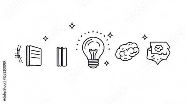 Fototapeta Creative process depicted through icons