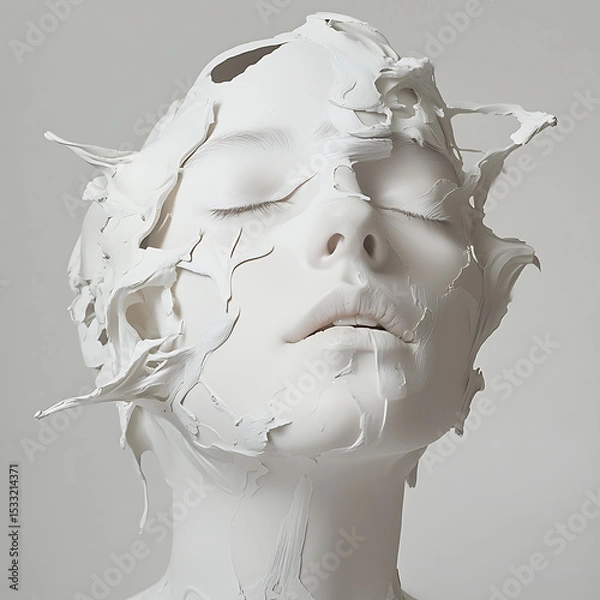 Obraz water splash isolated on white, white and yellow mask