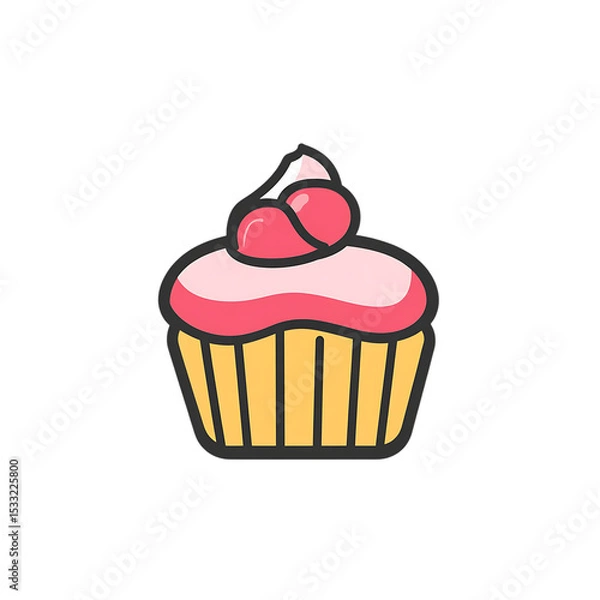Fototapeta Cupcake icon isolated on white and transparent background