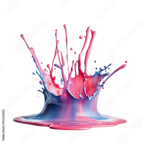 Fototapeta Colorful paint splash. Isolated design element isolated on white and transparent background