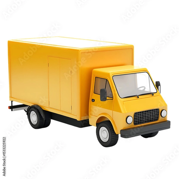 Fototapeta Delivery truck 3D Icon isolated on white and transparent background