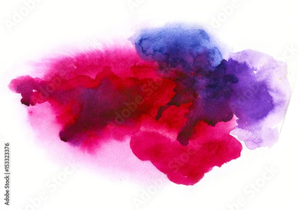 Fototapeta Watrcolor abstract red and violet texture background