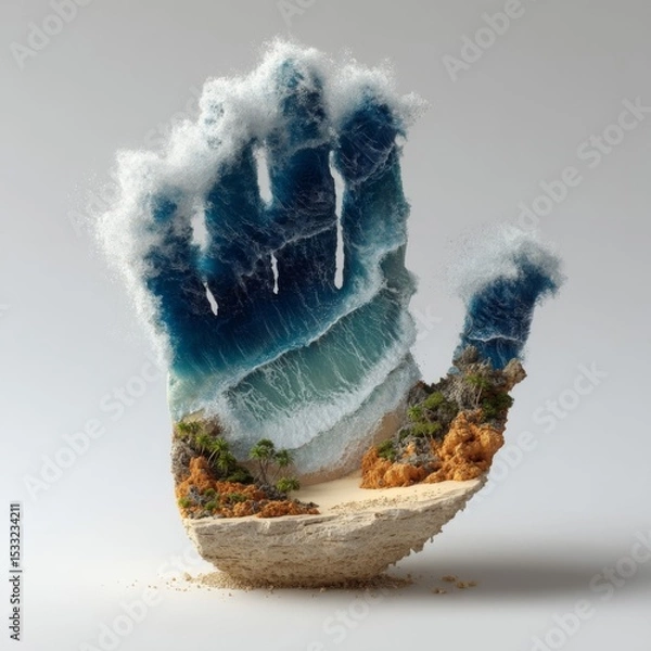 Obraz Ocean Wave Hand Sculpture Digital Art