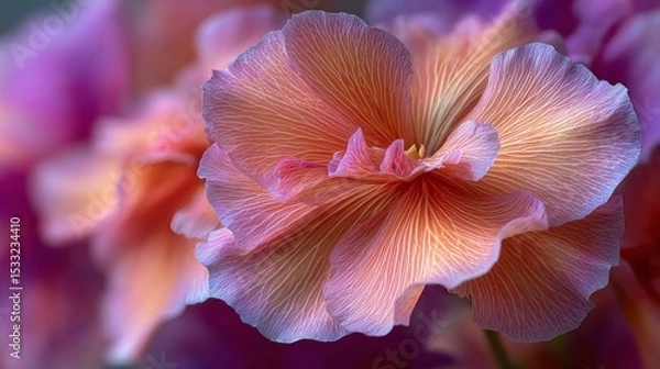 Obraz Close-up of a Delicate Orange and Pink Flower