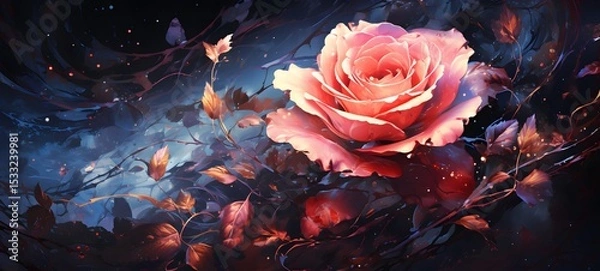 Fototapeta galaxy version of rose World, ai generative