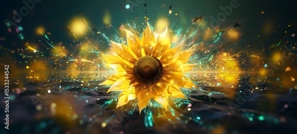 Fototapeta Galaxy Version of sun flower world, ai generative