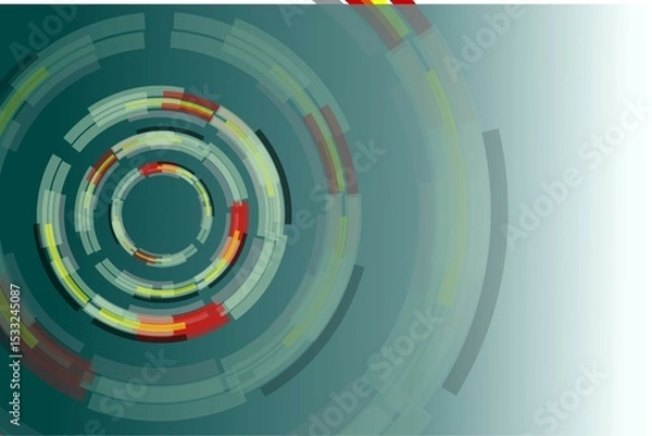 Obraz Abstract blue technology background with futuristic circles and digital lines, a perfect concept for modern tech and internet business