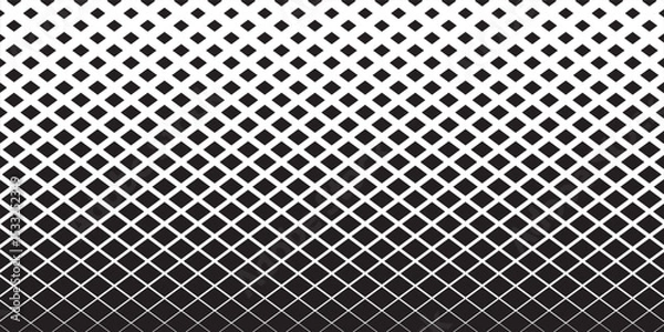 Obraz Rectangle dotted halftone gradient texture. Vanishing polka dot background. Repeating dots gradation modern abstract design