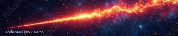 Obraz Fiery meteor streaking across space, isolated , nebula, flight, universe