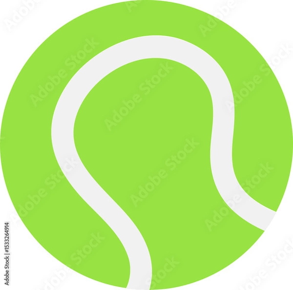 Obraz Lime green disc featuring white seam stripe is floating on transparent background, flat design