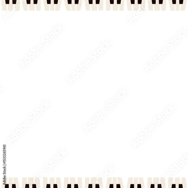Fototapeta Abstract border with white and black keys is framing transparent area, flat design, copy space