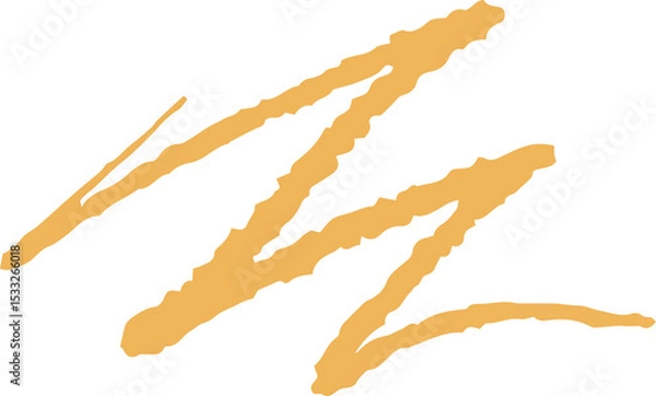 Obraz Three zigzag brushstroke marks are appearing in flat vector illustration, on transparent background
