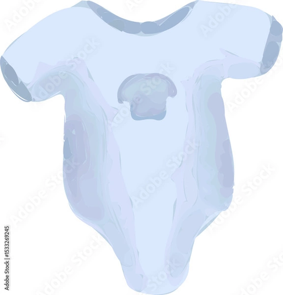 Obraz Light blue infant bodysuit is being shown in flat design with snap closures, transparent background