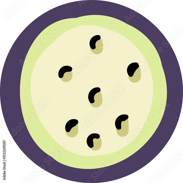 Fototapeta Flat design abstract motif is floating on transparent backdrop featuring layered rings, bean shapes