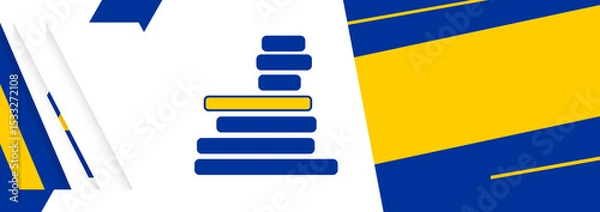 Fototapeta simplified clean symbol icon shape of the map of the European Union background creative abstract, blue yellow on white background