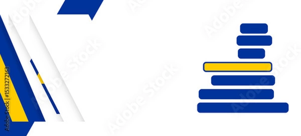 Fototapeta simplified clean symbol icon shape of the map of the European Union background creative abstract, blue yellow on white background