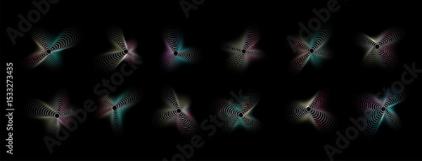 Obraz Circular Sound Music Wave. Abstract Radial Audio Equalizer. Vector Neon Color Graphic