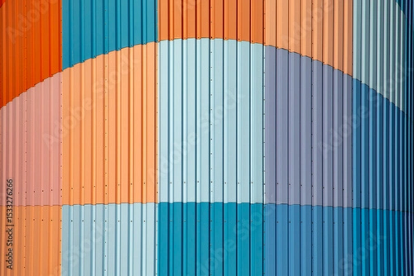 Obraz mosaic pattern in modern industrial style in blue,orange, red symbolizing industry and feeling for construction