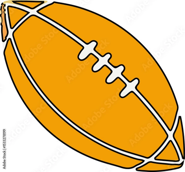 Obraz Stylized American football icon is floating on transparent background, featuring flat vector design