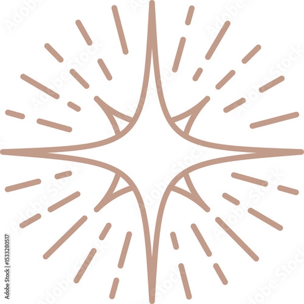 Fototapeta Abstract starburst is radiating soft peach lines in flat vector style, transparent background