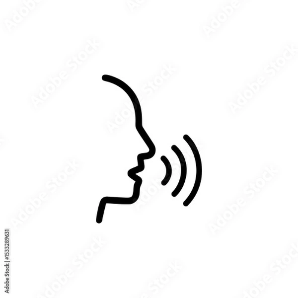 Obraz voice control outline icon or voice control label vector isolated. Best voice control icon for websites, apps, or product relate about voice control.
