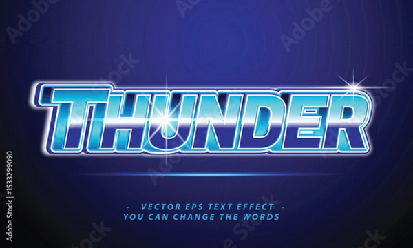 Fototapeta blue thunder with text effect illustration