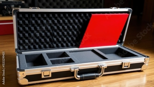 Fototapeta red suitcase on a white background