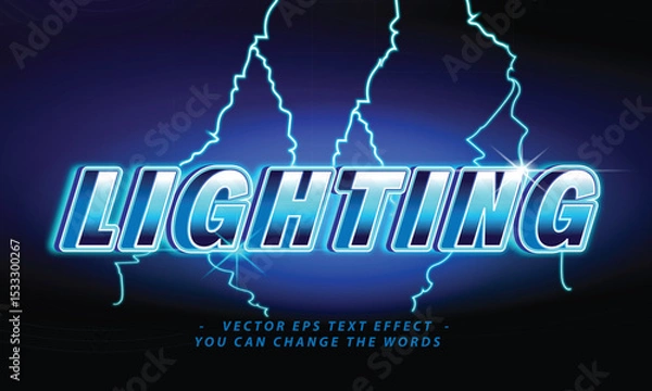 Fototapeta power lighting with text effect illustration