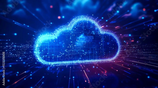 Fototapeta Modern technology and cloud computing concept