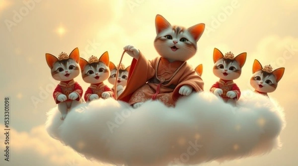 Fototapeta cat in the sky