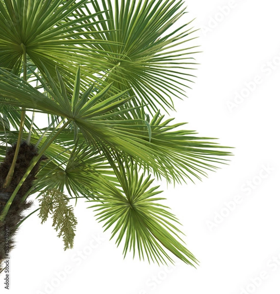 Obraz Trachycarpus fortunei Tree corner 4k png cutout