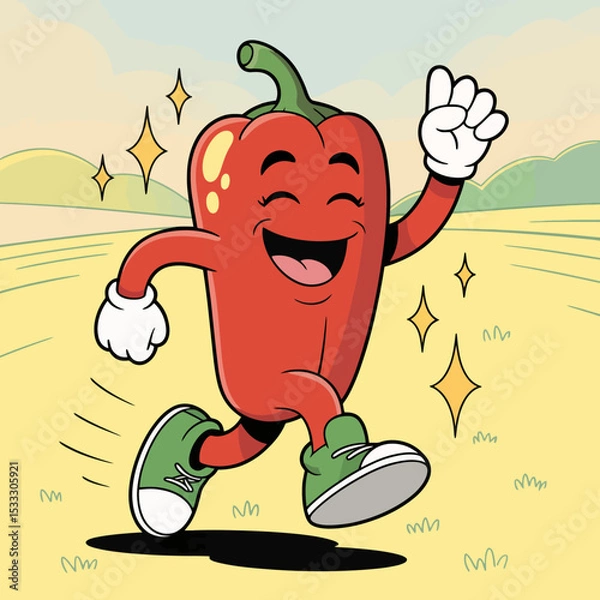 Obraz Pepper with Sneakers Running in Nature