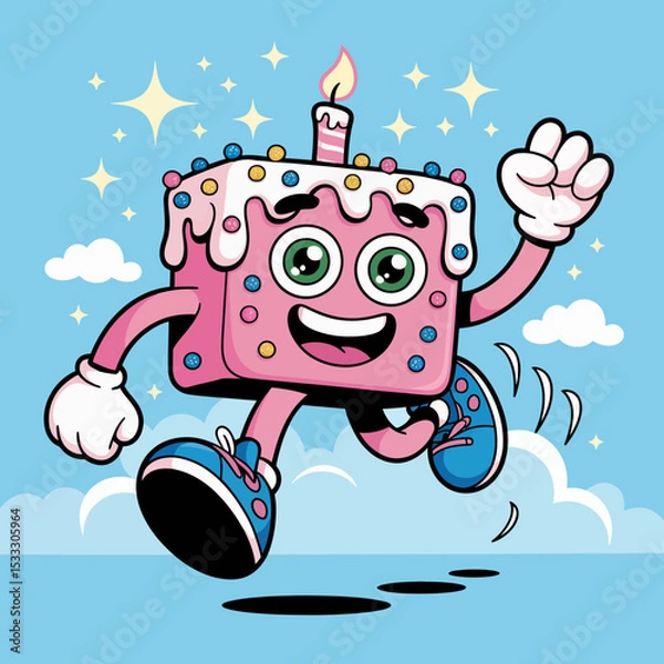 Obraz Happy Birthday Cake Running