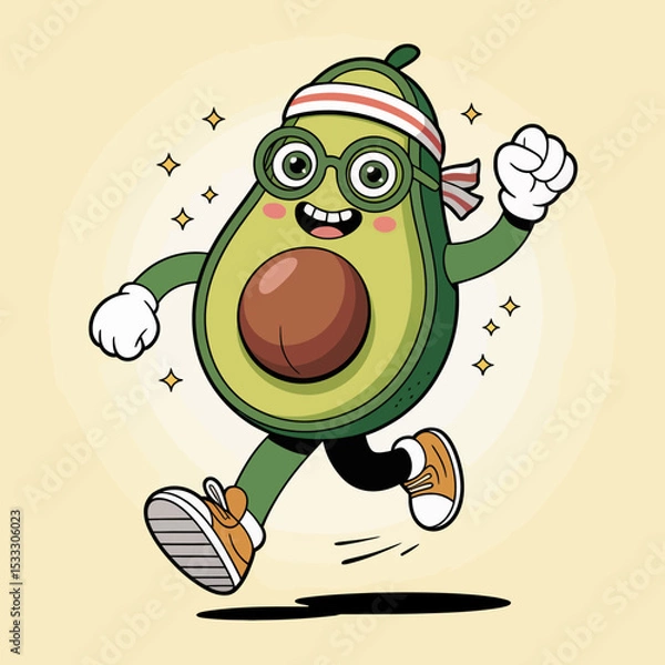 Obraz Running Avocado with Headband