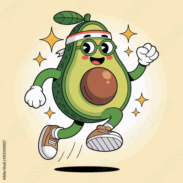 Obraz Avocado with Leaf and Headband Running