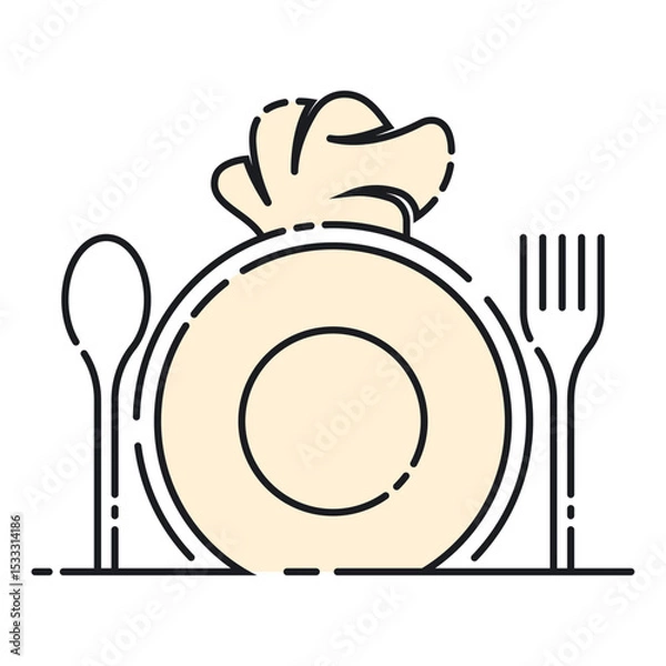 Obraz Plate with spoon and fork