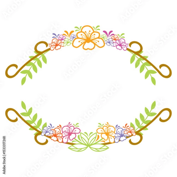 Fototapeta Floral frame with flowers