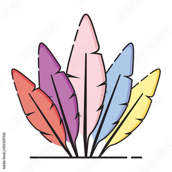 Obraz Colorful feather logo design