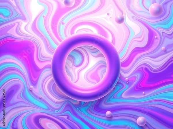 Fototapeta dreamlike abstract background merging pastel hues with electrifying neon blue and violet accents, reminiscent of vaporwave aesthetic illustration background