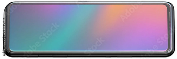 Obraz Close up of a smartphone with a gradient color screen in landscape mode view
