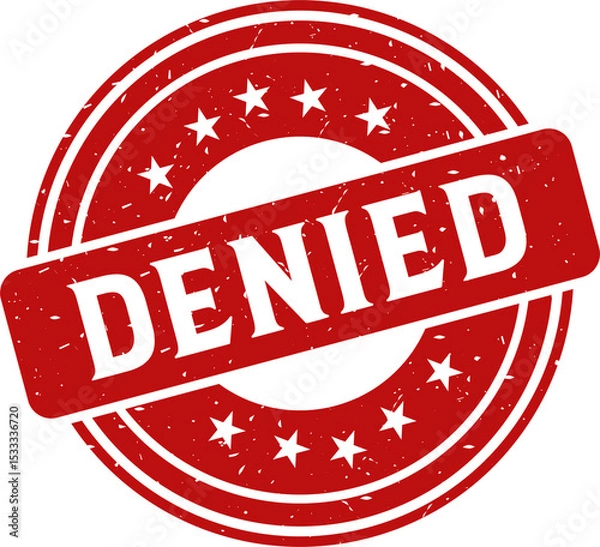 Obraz Denied red stamp, Stamp round style
