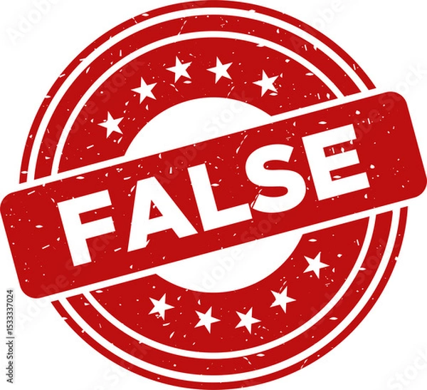 Obraz False red stamp, Stamp round style