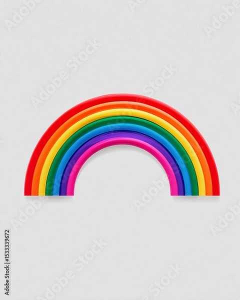 Fototapeta Isolated rainbow arch with red orange yellow green blue indigo and violet colors
