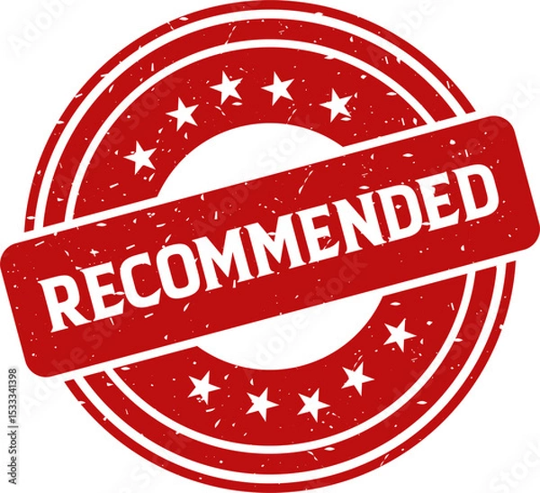 Obraz Recommended red stamp, Stamp round style