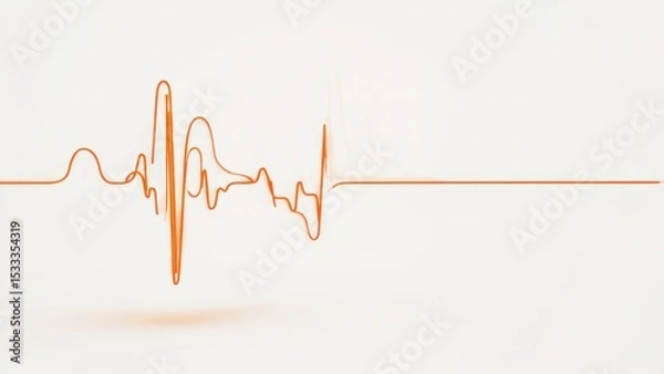 Fototapeta Cardiac Pulse: A clean and compelling visual of a heart rhythm on a subtle and elegant background, designed to evoke feelings of life, health, and scientific precision.