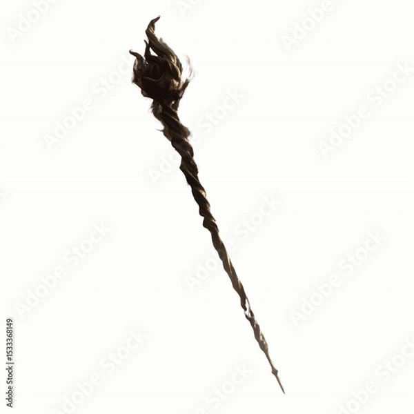 Fototapeta Twisted Staff of Dark Magic - Fantasy Game Asset