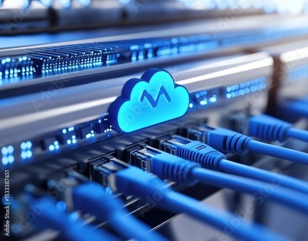 Fototapeta Cloud Computing Infrastructure with Modern Design